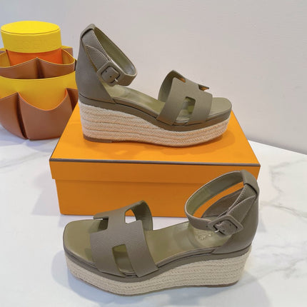 ELDA ESPADRILLE IN MOCHA BROWN EPSOM CALFSKIN