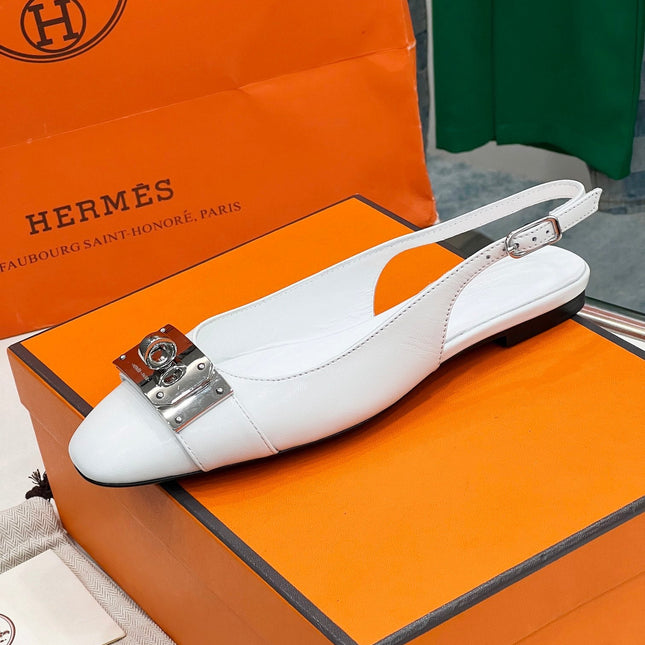INNOCENTE SLINGBACK WHITE CALFSKIN