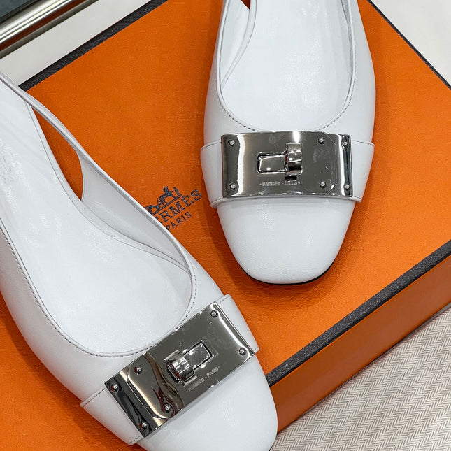 INNOCENTE SLINGBACK WHITE CALFSKIN