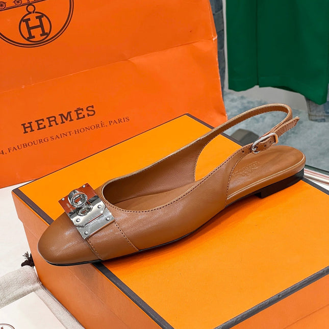INNOCENTE SLINGBACK CARAMEL CALFSKIN
