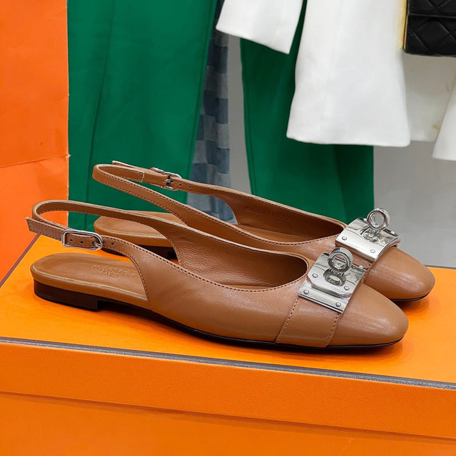 INNOCENTE SLINGBACK CARAMEL CALFSKIN