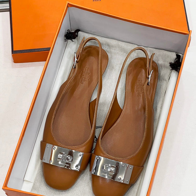 INNOCENTE SLINGBACK CARAMEL CALFSKIN