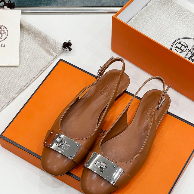 INNOCENTE SLINGBACK CARAMEL CALFSKIN