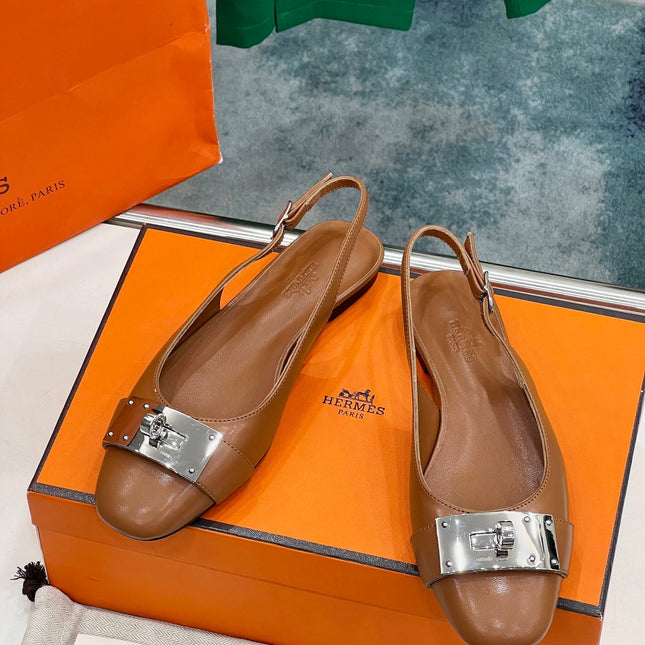 INNOCENTE SLINGBACK CARAMEL CALFSKIN