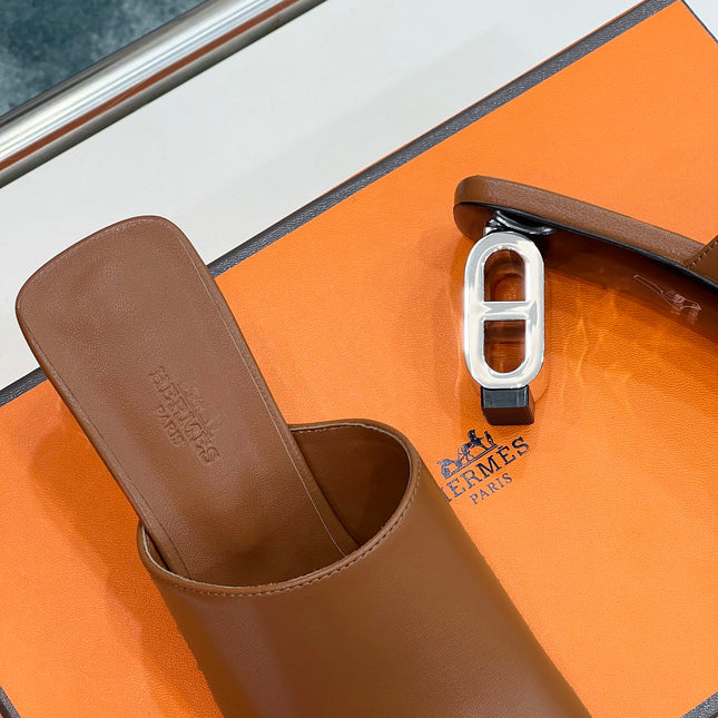 ICONIQUE 60 SANDAL IN BRONZE BROWN CALFSKIN