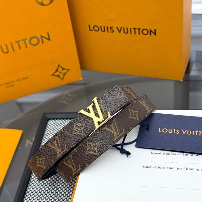 LV ICONIC 20 MM IN BROWN DAMIER CALFSKIN GOLD HARDWARE