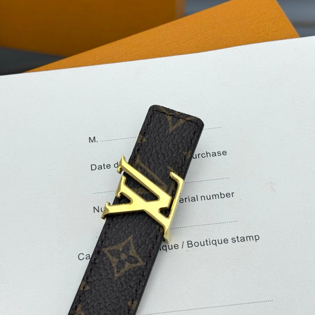 LV ICONIC 20 MM IN BROWN DAMIER CALFSKIN GOLD HARDWARE