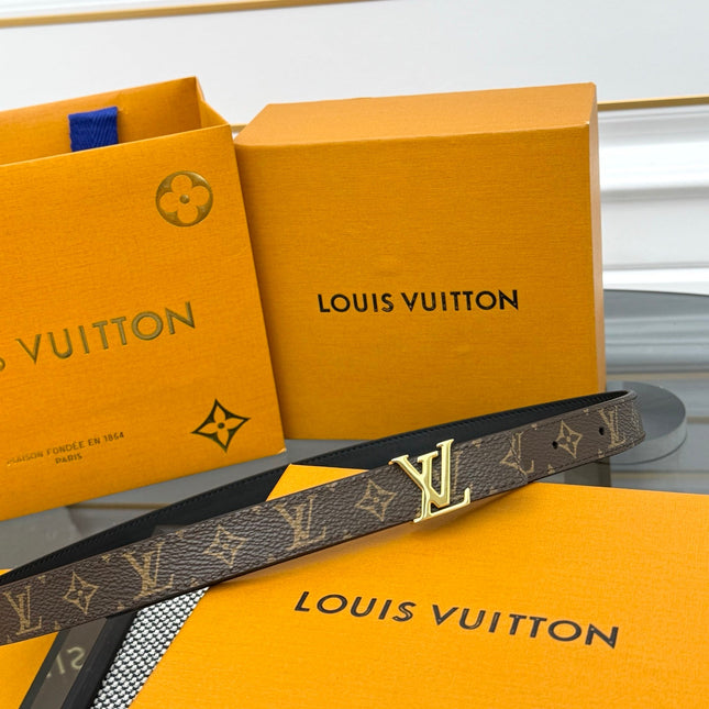 LV ICONIC 20 MM IN BROWN DAMIER CALFSKIN GOLD HARDWARE