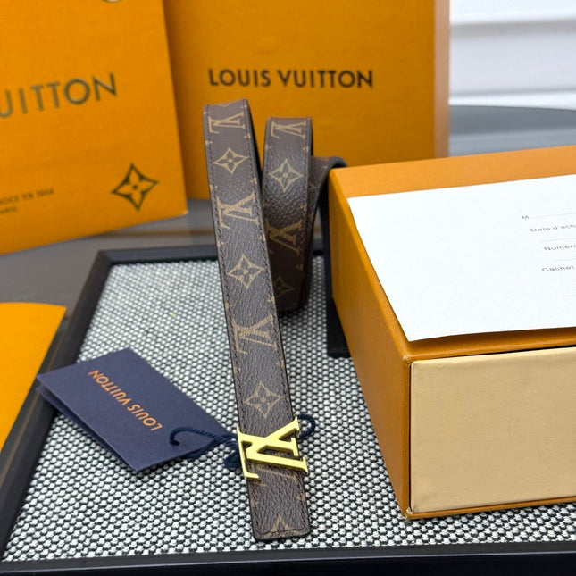 LV ICONIC 20 MM IN BROWN DAMIER CALFSKIN GOLD HARDWARE