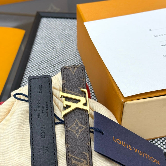 LV ICONIC 20 MM IN BROWN DAMIER CALFSKIN GOLD HARDWARE