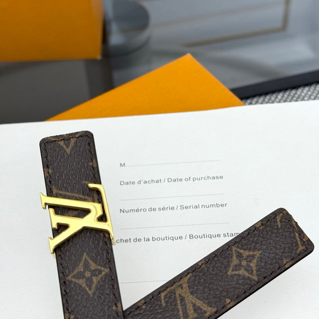 LV ICONIC 20 MM IN BROWN DAMIER CALFSKIN GOLD HARDWARE