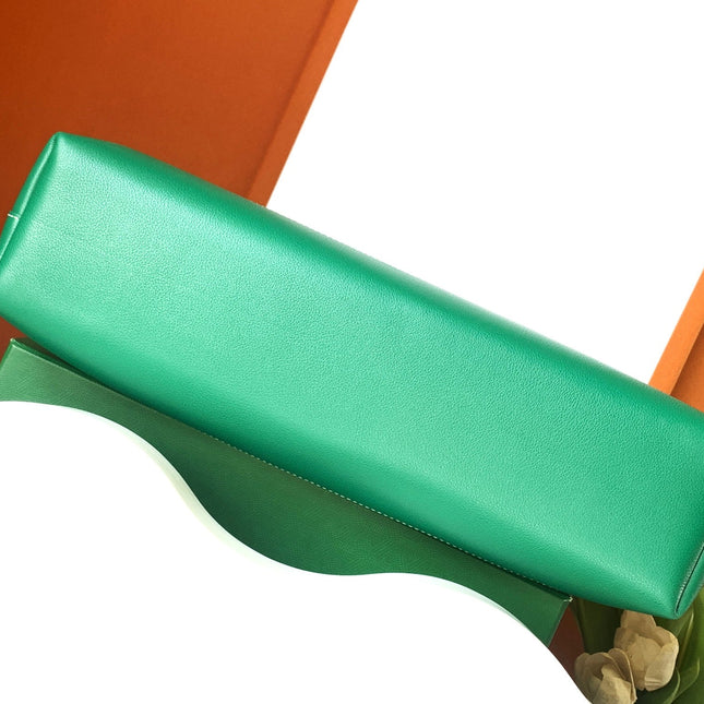CISALPIN DOCUMENT CASE 39 IN GREEN GOYARDINE CANVAS AND CALFSKIN