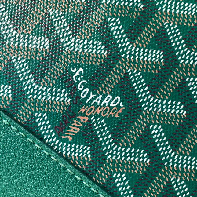 CISALPIN DOCUMENT CASE 39 IN GREEN GOYARDINE CANVAS AND CALFSKIN