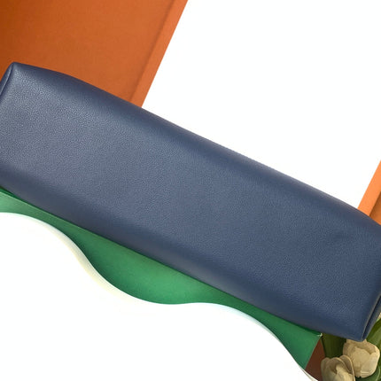 CISALPIN DOCUMENT CASE 39 IN NAVY BLUE GOYARDINE CANVAS AND CALFSKIN