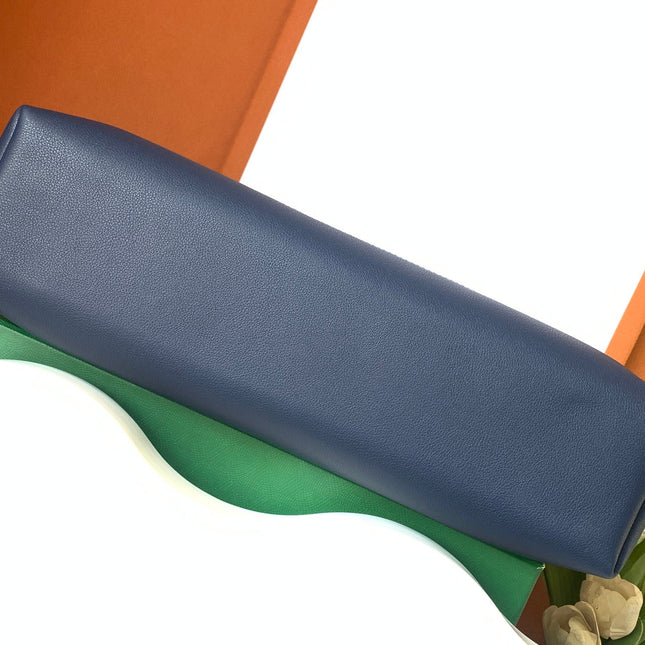 CISALPIN DOCUMENT CASE 39 IN NAVY BLUE GOYARDINE CANVAS AND CALFSKIN