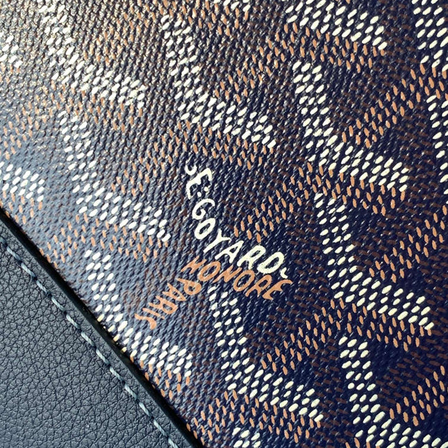 CISALPIN DOCUMENT CASE 39 IN NAVY BLUE GOYARDINE CANVAS AND CALFSKIN