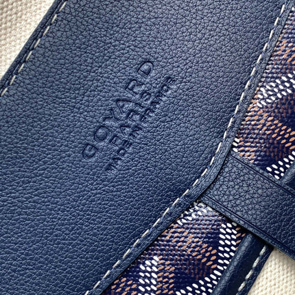 CISALPIN DOCUMENT CASE 39 IN NAVY BLUE GOYARDINE CANVAS AND CALFSKIN