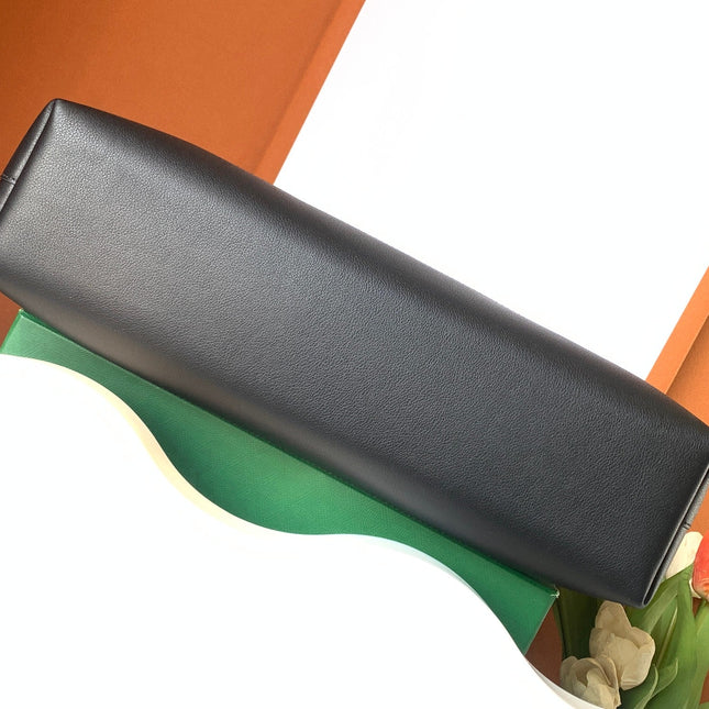 CISALPIN DOCUMENT CASE 39 IN BLACK GOYARDINE CANVAS AND CALFSKIN