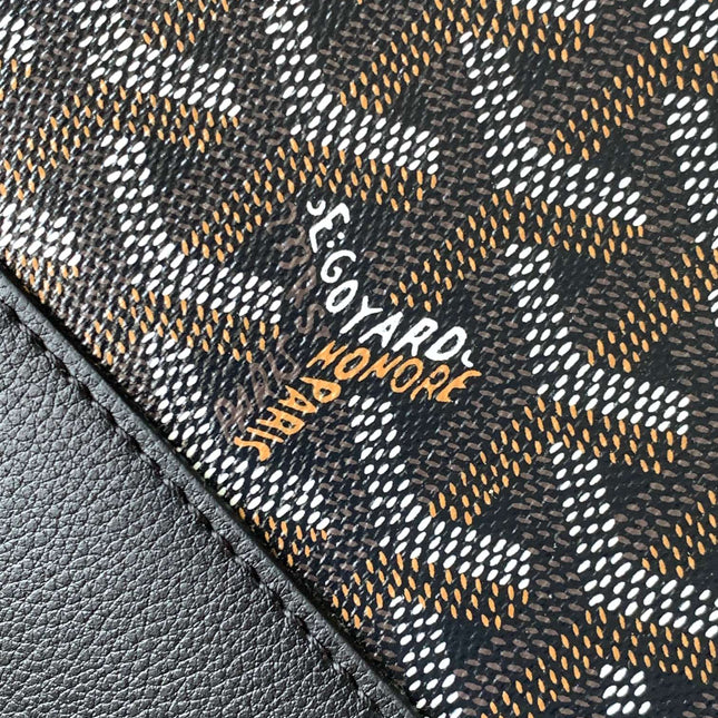 CISALPIN DOCUMENT CASE 39 IN BLACK GOYARDINE CANVAS AND CALFSKIN