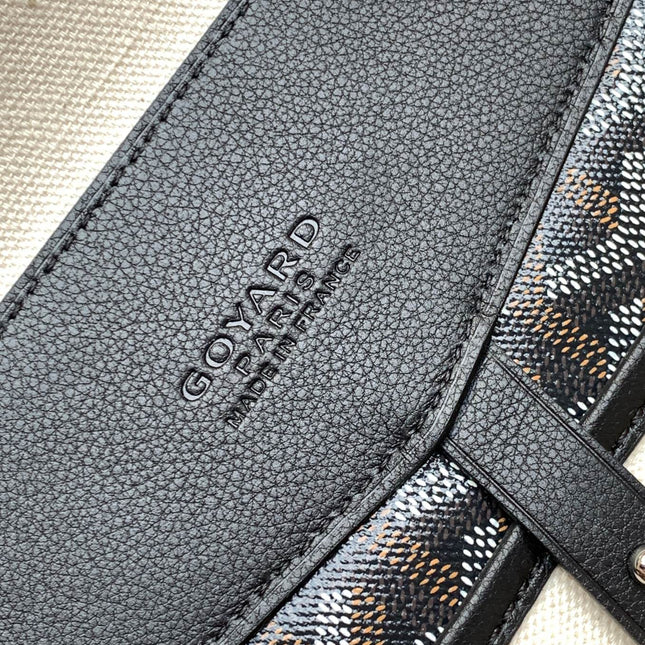 CISALPIN DOCUMENT CASE 39 IN BLACK GOYARDINE CANVAS AND CALFSKIN