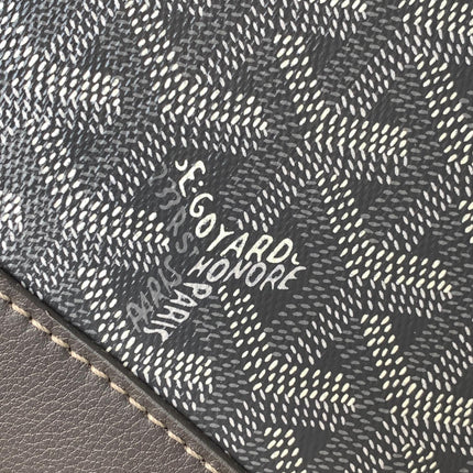 CISALPIN DOCUMENT CASE 39 IN GRAY GOYARDINE CANVAS AND CALFSKIN
