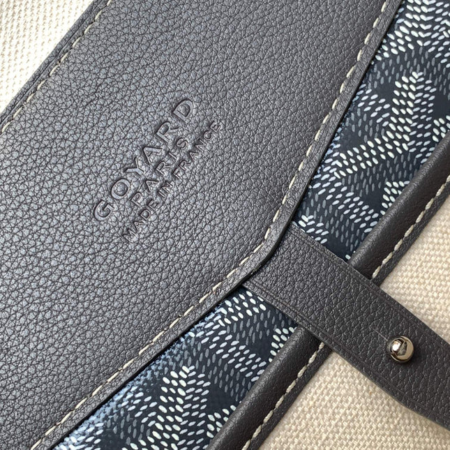 CISALPIN DOCUMENT CASE 39 IN GRAY GOYARDINE CANVAS AND CALFSKIN