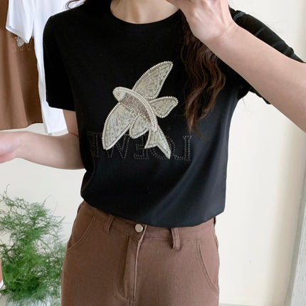 Loewe 25 Three-dimensional Beaded T-shirt Cotton
