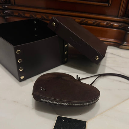LE COEUR BAG 21 IN HICKORY BROWN SUEDE