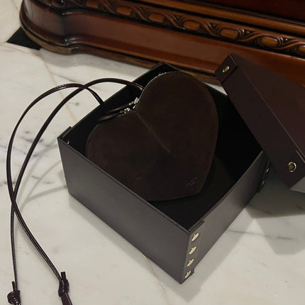 LE COEUR BAG 21 IN HICKORY BROWN SUEDE