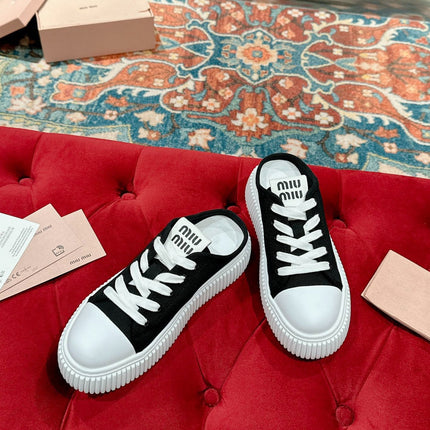 Sneakers Mules Black Canvas