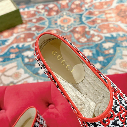 GG ESPADRILLE LOAFER CRIMSON AND BLACK CANVAS