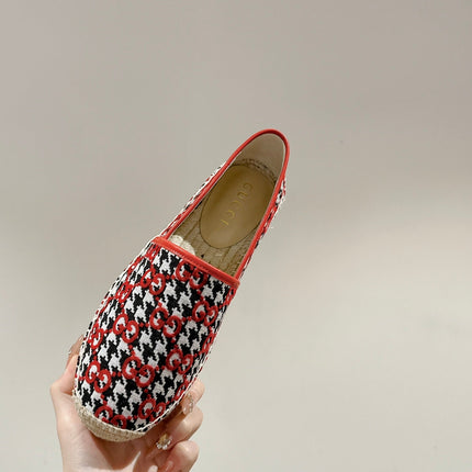 GG ESPADRILLE LOAFER CRIMSON AND BLACK CANVAS