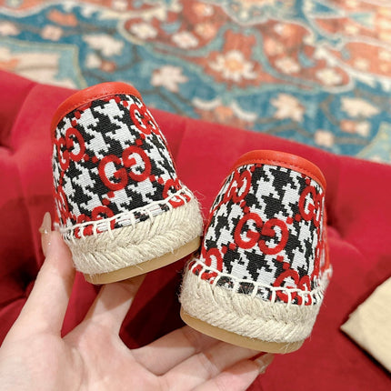 GG ESPADRILLE LOAFER CRIMSON AND BLACK CANVAS