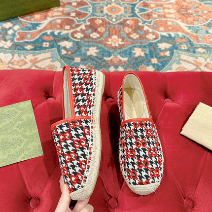 GG ESPADRILLE LOAFER CRIMSON AND BLACK CANVAS