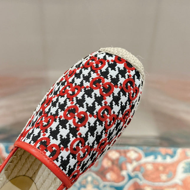 GG ESPADRILLE LOAFER CRIMSON AND BLACK CANVAS