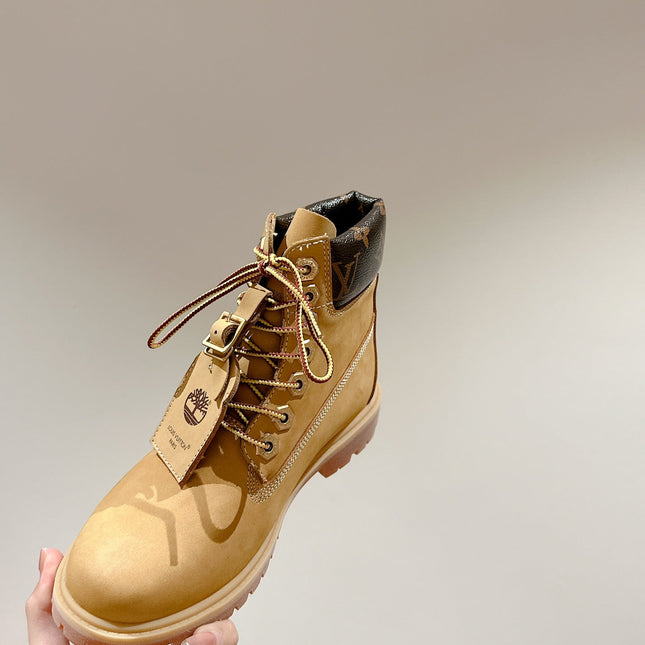 LV X TIMBERLAND ANKLE BOOT IN TORTILLA BROWN SUEDE