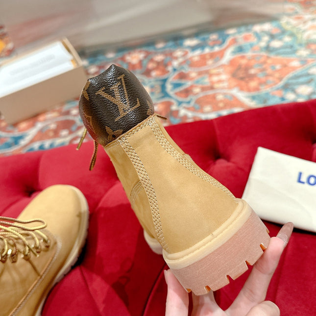LV X TIMBERLAND ANKLE BOOT IN TORTILLA BROWN SUEDE
