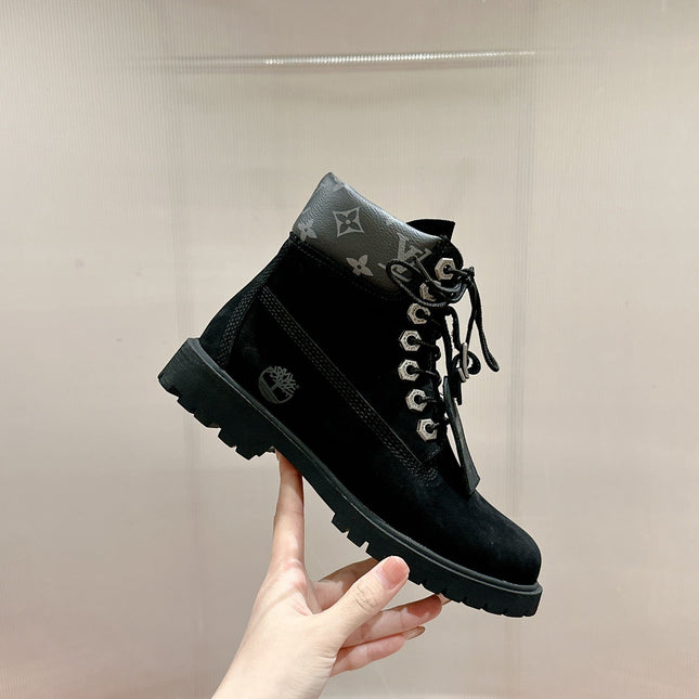 LV X TIMBERLAND ANKLE BOOT IN BLACK SUEDE
