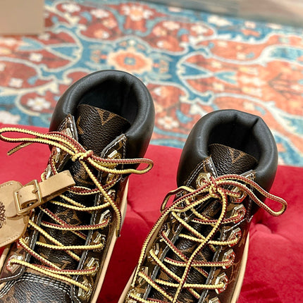LV X TIMBERLAND ANKLE BOOT IN CHOCOLATE BROWN MONOGRAM CALFSKIN