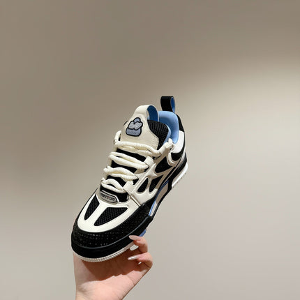 LV SKATE SNEAKER IN WHITE MIX BLACK AND SKY BLUE CALFSKIN