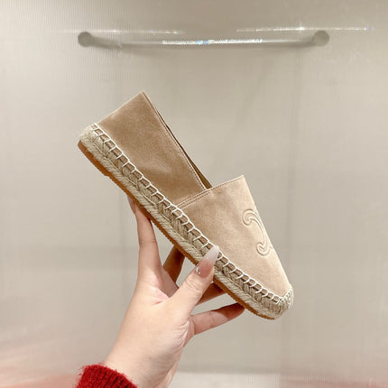 ESPADRILLES BEIGE SUEDE EMBOSSED LOGO