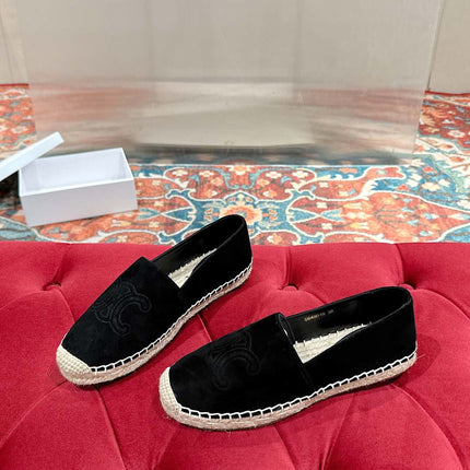 ESPADRILLES BLACK SUEDE EMBOSSED LOGO
