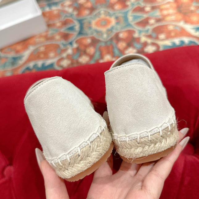ESPADRILLES WHITE SUEDE EMBOSSED LOGO