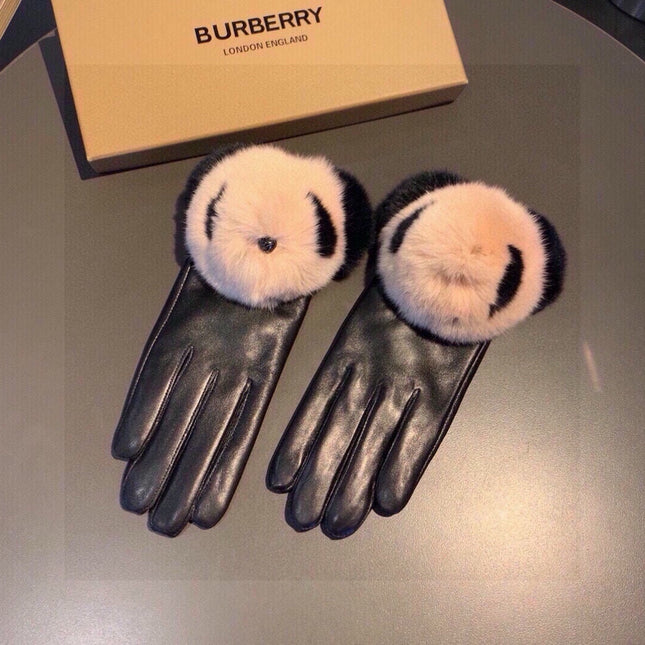 GLOVES IN BLACK LAMBSKIN WITH RABBIT FUR 407807