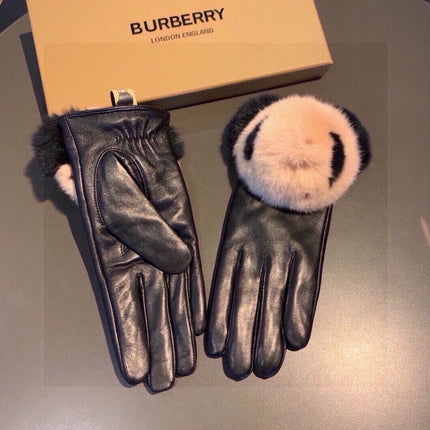 GLOVES IN BLACK LAMBSKIN WITH RABBIT FUR 407807