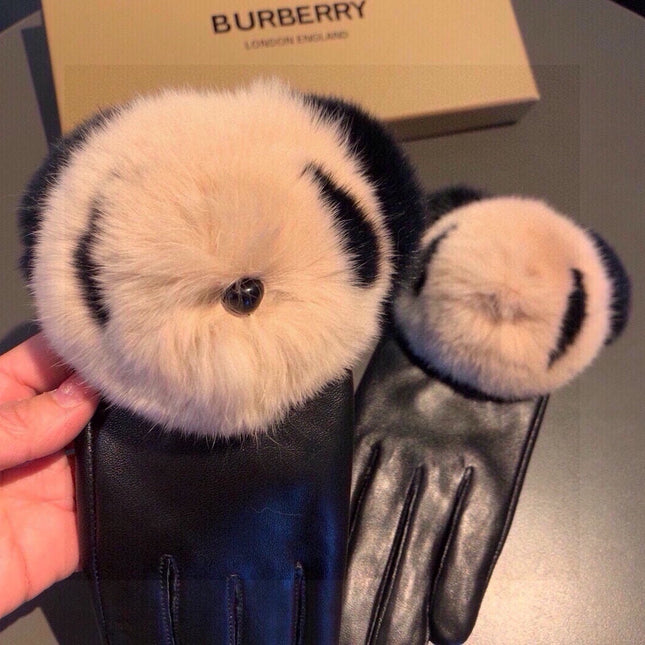 GLOVES IN BLACK LAMBSKIN WITH RABBIT FUR 407807