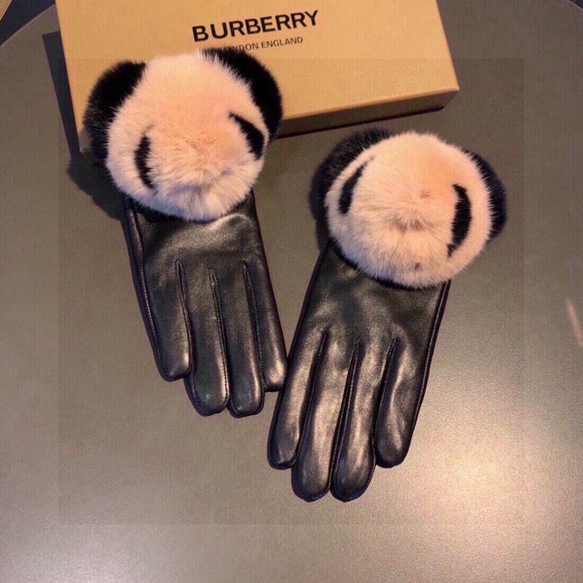 GLOVES IN BLACK LAMBSKIN WITH RABBIT FUR 407807