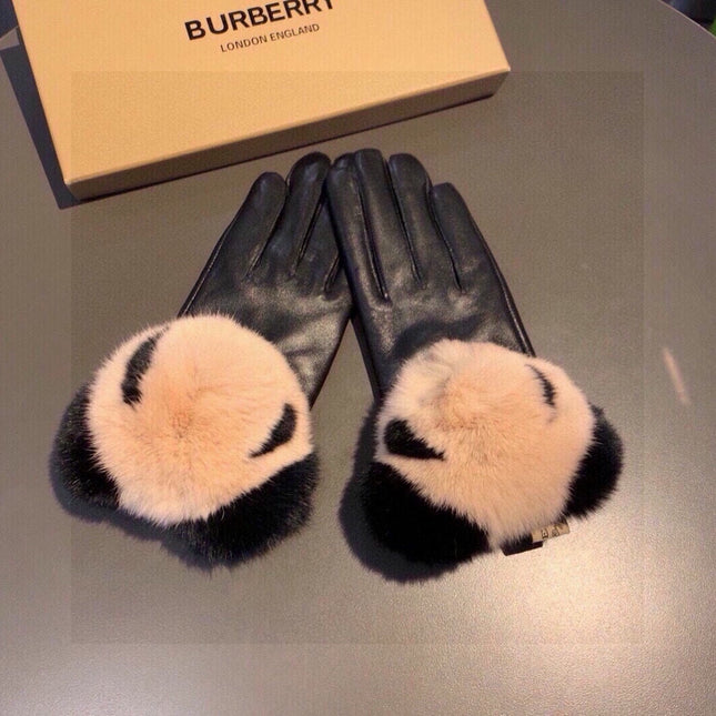 GLOVES IN BLACK LAMBSKIN WITH RABBIT FUR 407807
