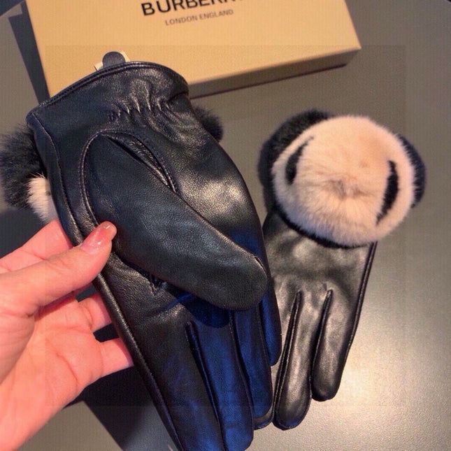 GLOVES IN BLACK LAMBSKIN WITH RABBIT FUR 407807