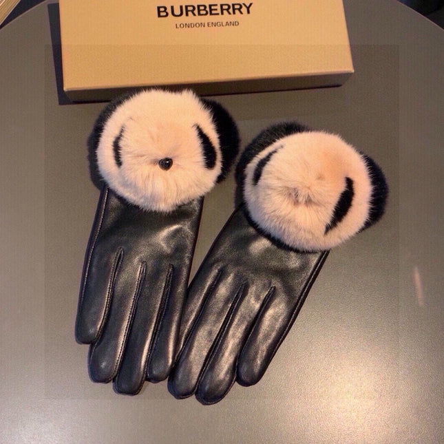 GLOVES IN BLACK LAMBSKIN WITH RABBIT FUR 407807